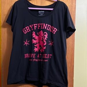 New size 2 Harry Potter Gryffindor Black T-shirt with red print.